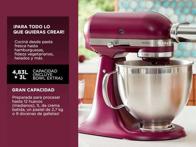 Batidora KitchenAid Artisan Remolacha KSM195PS Planetaria 4,8Lts + Bowl Extra de 3Lts - 2
