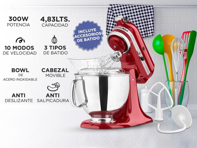Batidora KitchenAid Artisan KSM150P Planetaria 4,83Lts 10 Velocidades - 1