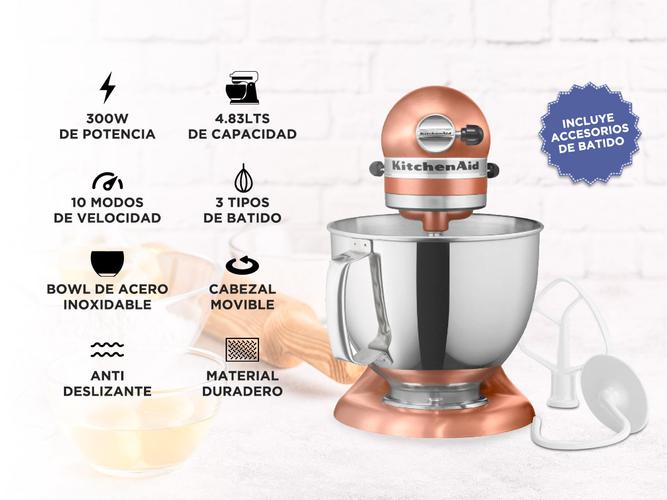 Batidora KitchenAid Artisan Plus KSM175P Planetaria 4,83Lts 10 Velocidades Extra Bowl y Batidor - 1