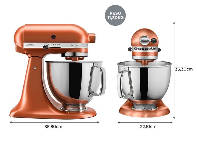 Batidora KitchenAid Artisan Plus KSM175P Planetaria 4,83Lts 10 Velocidades Extra Bowl y Batidor - 5
