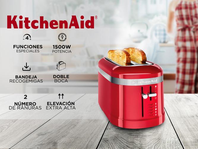 Tostadora Eléctrica KitchenAid 5KMT5115 Extra Ancha 4 Panes 1500w 4 Funciones - 1