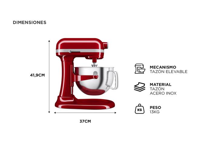 Batidora Kitchenaid RKSM60SPXRER 11 Velocidades 5.6 Lts - 4