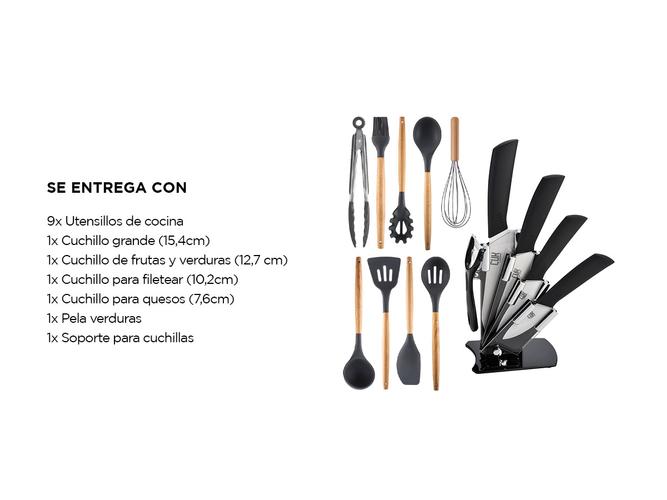 Set Juego Cuchillos 15 Piezas Cocina Ceramica Profesional - 6