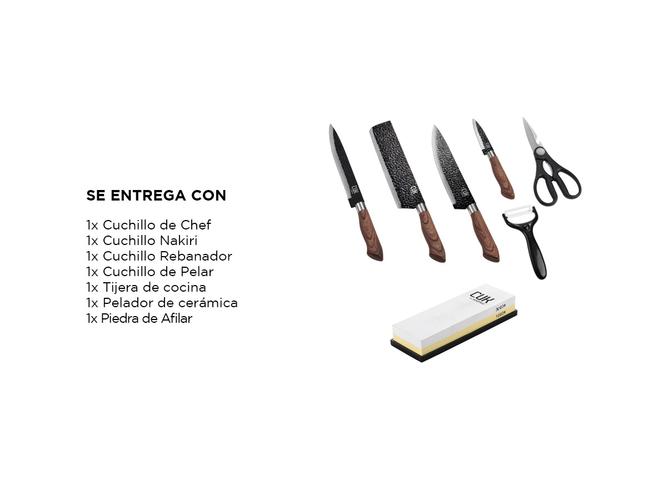 Set x4 Cuchillos + Piedra de Afilar de Corindón - 6