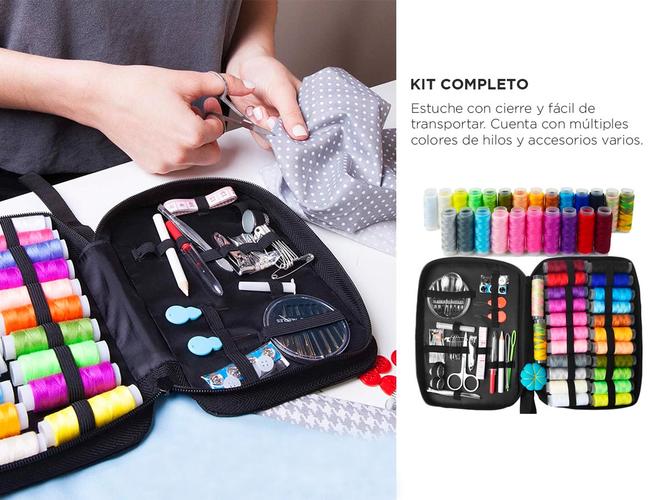 Kit de Costura Completo Gadnic Estuche Hilo Agujas Tijera + Accesorios  - 2