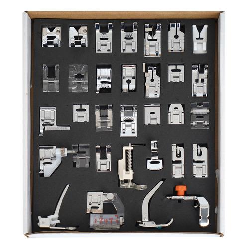 Prensatelas Kit x 32 Universales Para Máquinas de Coser Domésticas Pie Falso Overlock y Más - 0