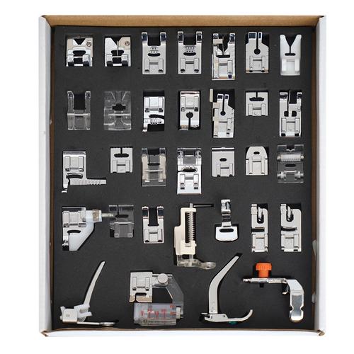 Prensatelas Kit x 32 Universales Para Máquinas de Coser Domésticas Pie Falso Overlock y Más - 0