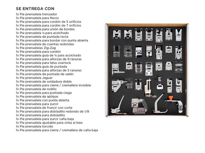Prensatelas Kit x 32 Universales Para Máquinas de Coser Domésticas Pie Falso Overlock y Más - 5