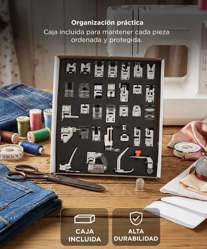 Prensatelas Kit x 32 Universales Para Máquinas de Coser Domésticas Pie Falso Overlock y Más - 4