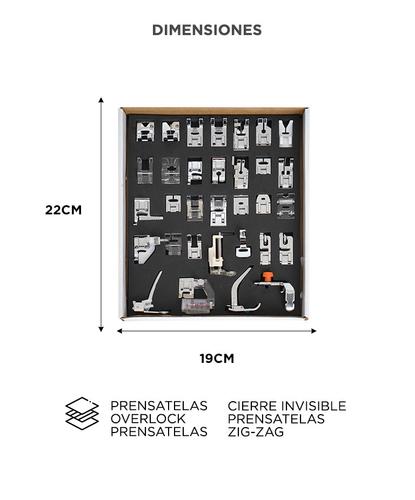 Prensatelas Kit x 32 Universales Para Máquinas de Coser Domésticas Pie Falso Overlock y Más - 5