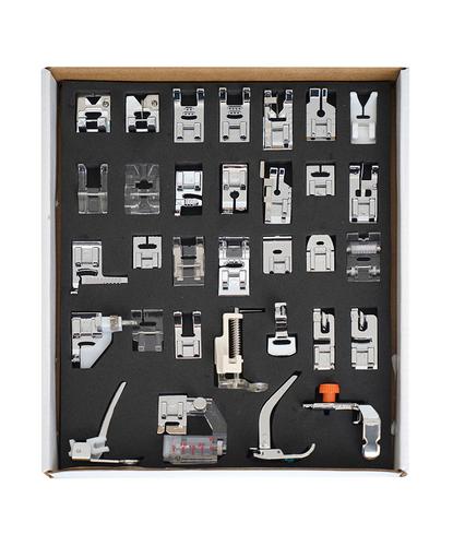 Prensatelas Kit x 32 Universales Para Máquinas de Coser Domésticas Pie Falso Overlock y Más - 6