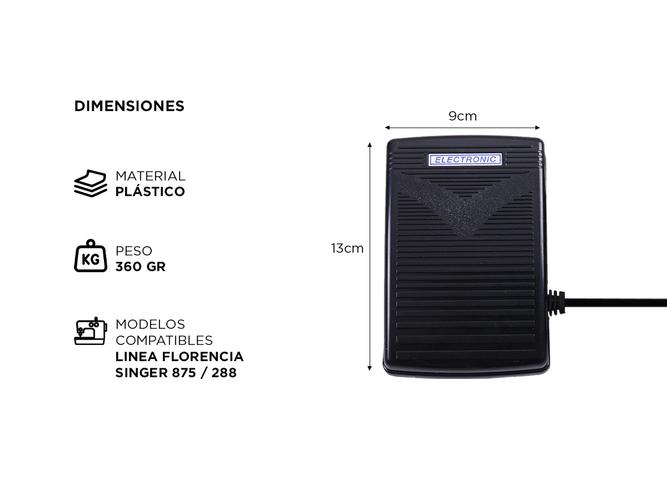 Pedal Para Maquina De Coser Compatible con Singer y Florencia - 3
