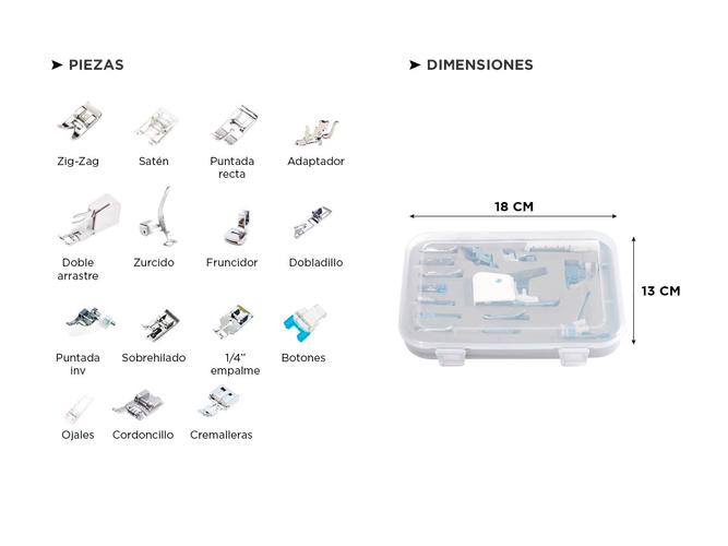 Kit x15 Pie Prensatelas Gadnic Para Maquina de Coser - 3