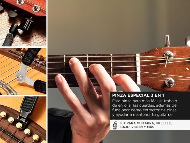 Kit De Accesorios Para Guitarra Acustica Cuerdas 66 Unidades - 4