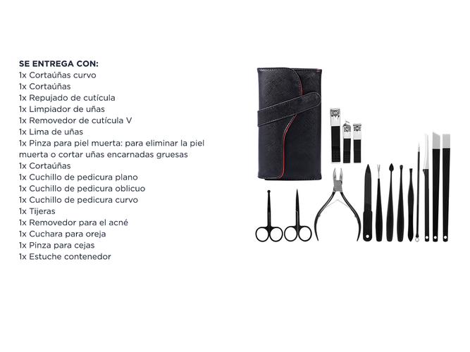 Set Uñas x15 Piezas Gadnic Manicura Pedicura Acero Inoxidable - 6