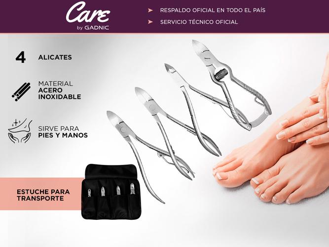  Kit 4 Gadnic Alicates Manicura Y Pedicura acero inoxidable - 1