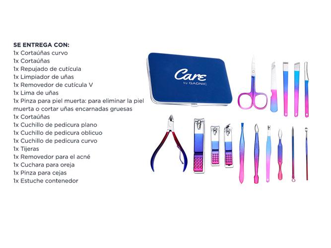 Kit Manicura Pedicura Gadnic KM14M22 15 Piezas Acero Inoxidable - 5