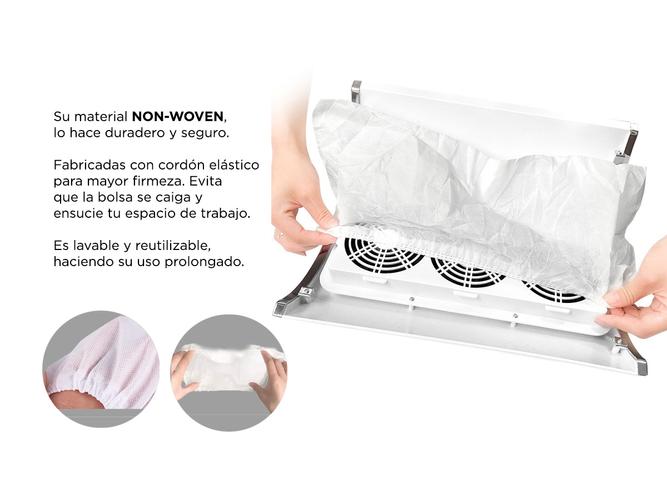 10 Bolsas recolectoras de Polvo Para Uñas Gadnic Repuesto Para Manicura Reutilizable  - 3