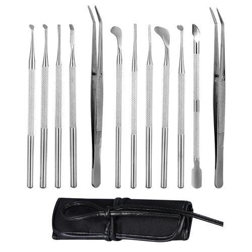 Set x12 Herramientas de Manicura Pedicuria Gadnic Acero Inoxidable  - 0