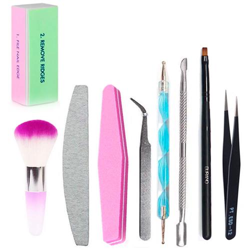 Kit Para Uñas Gadnic 9 Pzas Limas, Pinzas, Empujador Cutícula Uso Profesional - 0