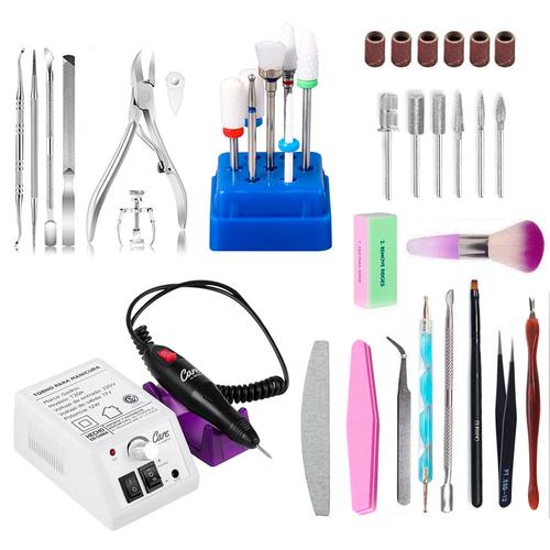 Kit manicura pedicura gadnic + Torno Para Uñas + Brocas de cerámica de 7 piezas - 0