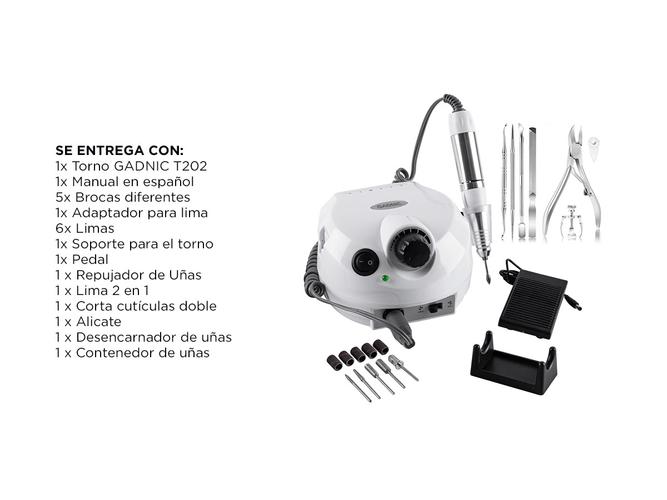 Kit Manicura Pedicura + Torno Para Uñas Gadnic T202 - 6