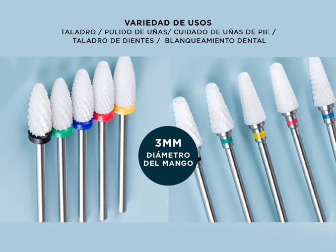Kit Brocas Cerámicas Para Torno Manicura Gadnic - 3
