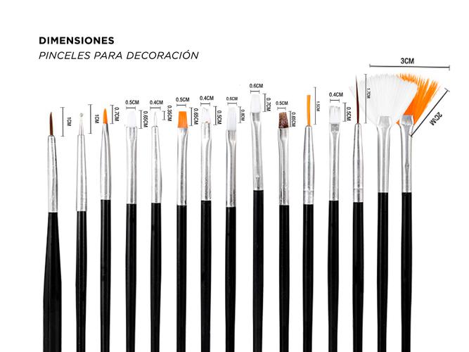Set X10 Pinceles Gadnic Decoración De Uñas Nail Art Kit - 4