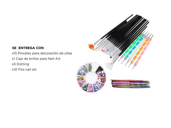 Set X10 Pinceles Gadnic Decoración De Uñas Nail Art Kit - 5