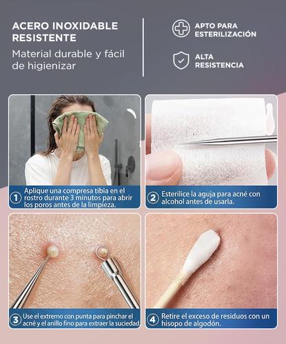 Extractor De Puntos Negros Gadnic KM600 Kit De 5 Agujas Acné  - 3