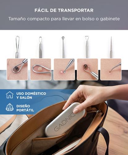 Extractor De Puntos Negros Gadnic KM600 Kit De 5 Agujas Acné  - 4