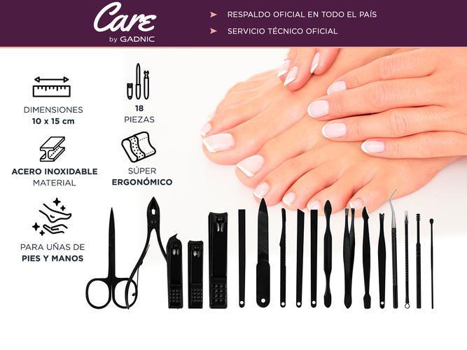 Set de Manicura Pedicura Gadnic KM90 18 Piezas  - 1