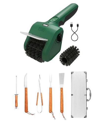 Kit Parrilla Gadnic Cepillo Electrico Bron Recargable Mas Set Premium 5 Piezas Acero Inoxidable Con Estuche - 6