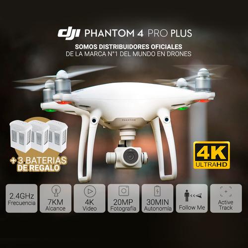 Drone DJI Phantom 4 Pro + con 3 Baterías Extra - 1