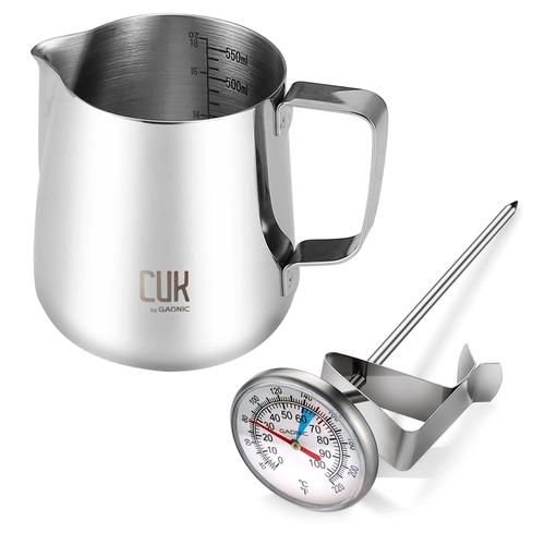 Kit Jarra De Leche Gadnic J600 + Termómetro Barista Con Pinza  - 0