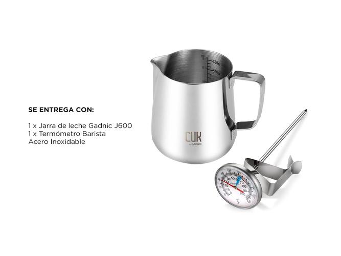 Kit Jarra De Leche Gadnic J600 + Termómetro Barista Con Pinza  - 6