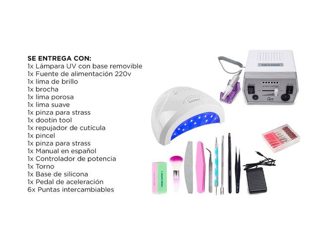 Kit Lámpara LED UV 48W LEDSUN  Torno para Uñas Eléctrico - 6