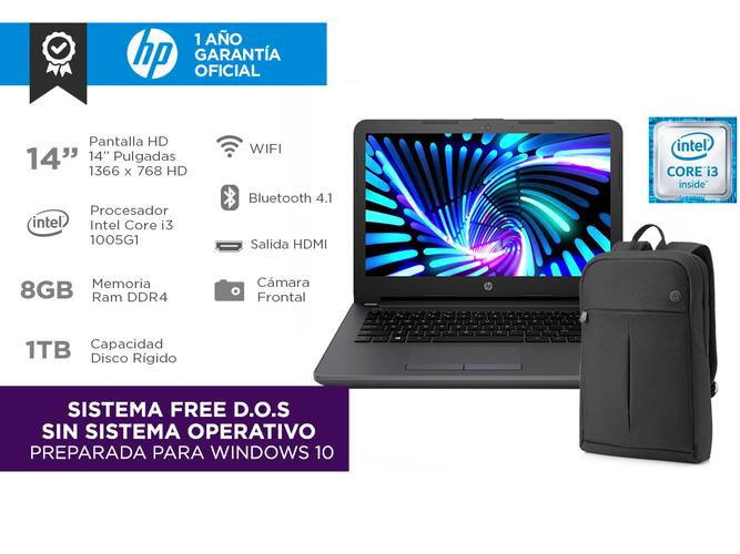 Notebook Hp 240 G7 18A92LT Intel Core i3 1005G1 8gb 1tb 14 Pulgadas + Mochila Hp - 1