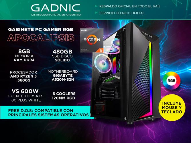 Pc Armada Gamer AMD Ryzen 5600G con Monitor 20