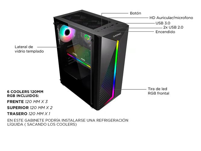 Pc Armada Gamer AMD Ryzen 5600G con Monitor 20