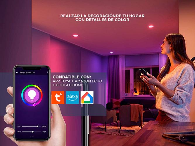  Lampara Led Smart Inteligente RGB X2 9W Wifi  - 2