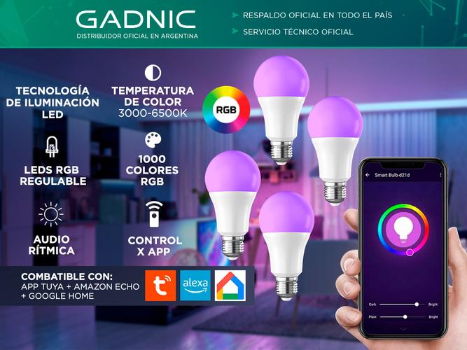 Lampara Led Smart Inteligente RGB X4 9W Wifi - 1