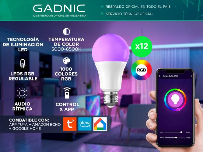 Lampara Led Smart Inteligente RGB X12 9W Wifi - 1