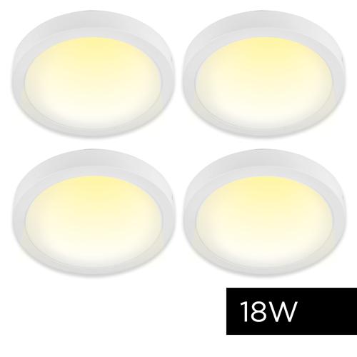Kit x4 Plafon Lampara techo Led Gadnic Calido Redondo 18W - 0