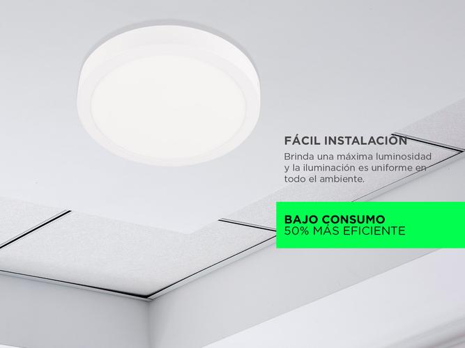Kit x2 Plafon Lampara techo Led Gadnic Frio Redondo 18W - 2