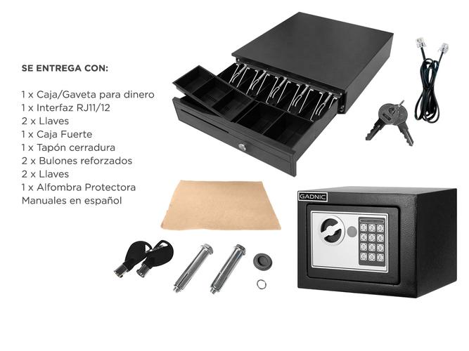 Kit Comercial Gaveta Dinero 5 Billetes G405  Caja Fuerte E17 - 6