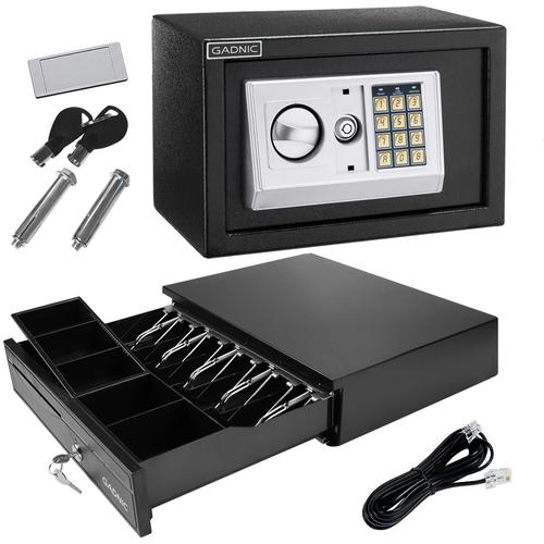  KIT Comercial Gaveta Dinero 5 Billetes G405 + Caja Fuerte E20 - 0