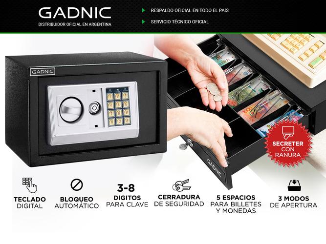  KIT Comercial Gaveta Dinero 5 Billetes G405 + Caja Fuerte E20 - 1