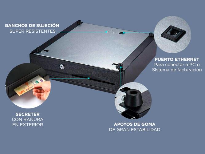  KIT Comercial Gaveta Dinero 5 Billetes G405 + Caja Fuerte E20 - 2
