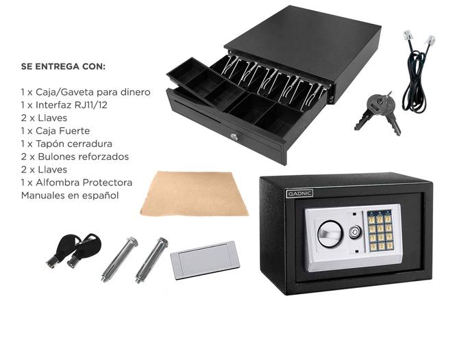  KIT Comercial Gaveta Dinero 5 Billetes G405 + Caja Fuerte E20 - 6